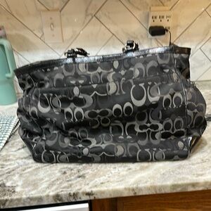 Coach Monogram Black and Gray Baby Bag